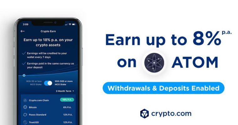 Crypto Earn: Now Earn Up to 8% p.a. on ATOM Deposits, Paid in ATOM